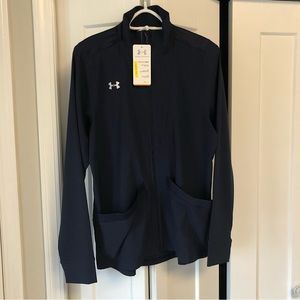 Womens Under Armour wind/rain jacket, navy size medium
